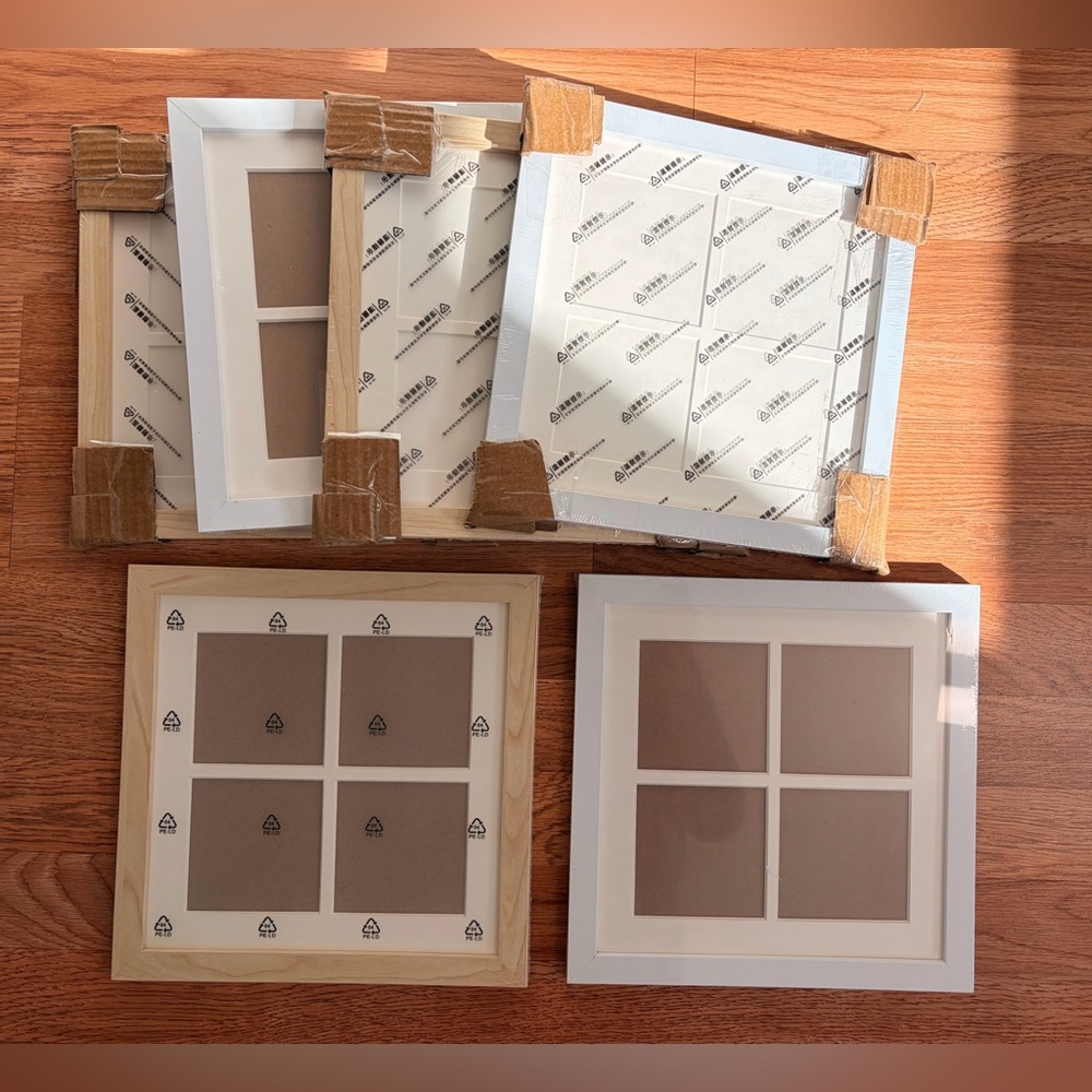 Oil Pastel 4 grid Frame Set for oil painting Natural / White color, Set of 8 NWT